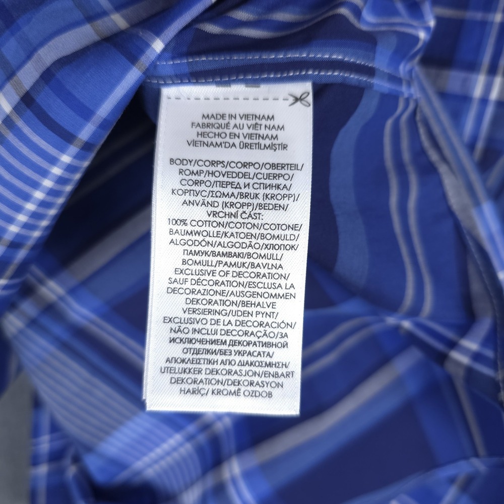 Ralph Lauren Classic Fit Shirt Mens 2XL Blue Plaid Cotton Stretch Long Sleeve - Picture 9 of 10